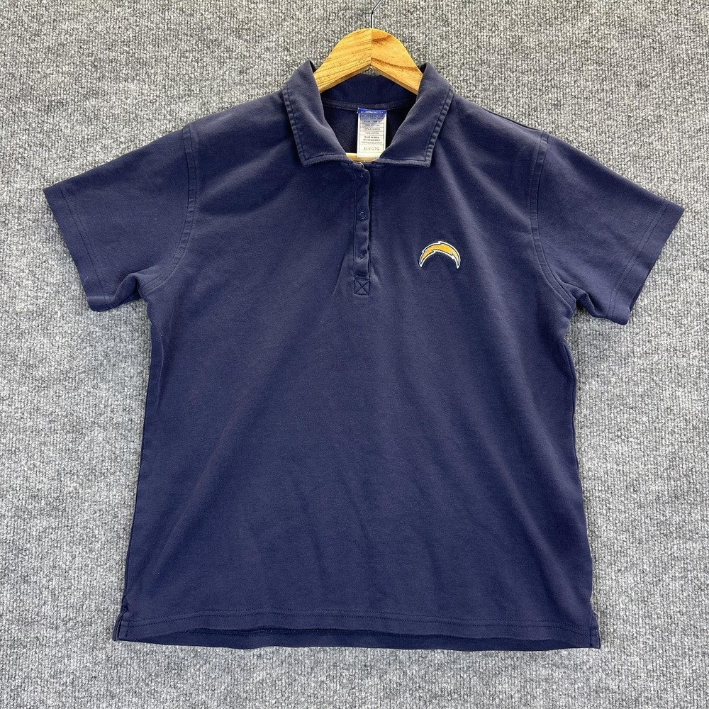 Vintage San Diego Chargers Shirt Womens XL Navy Blue NFL Football Reebok Polo